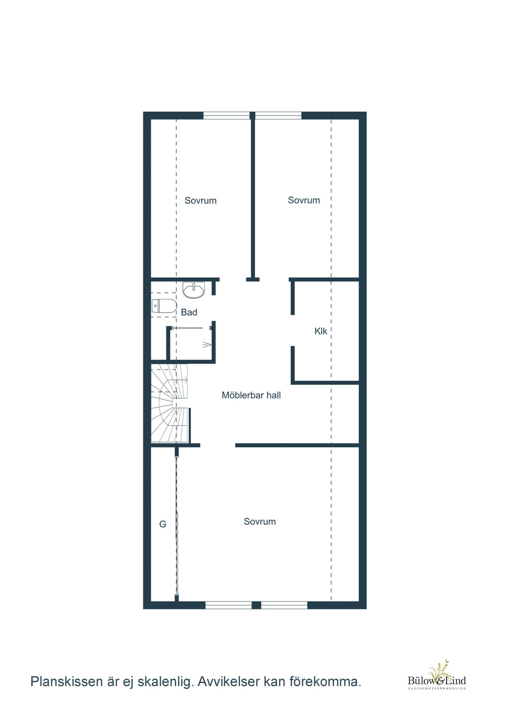 Planlösning ovanvåning