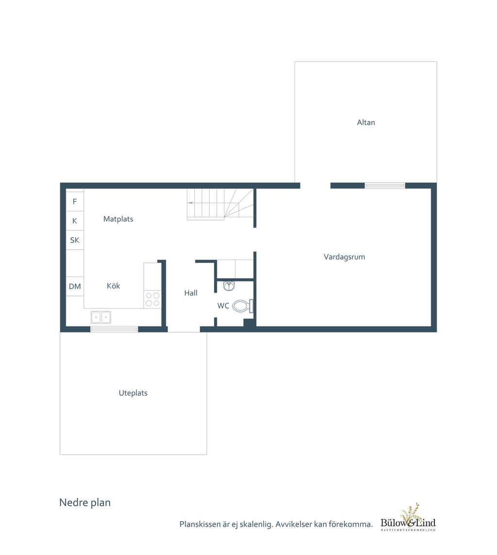 Planlösning - nedre plan